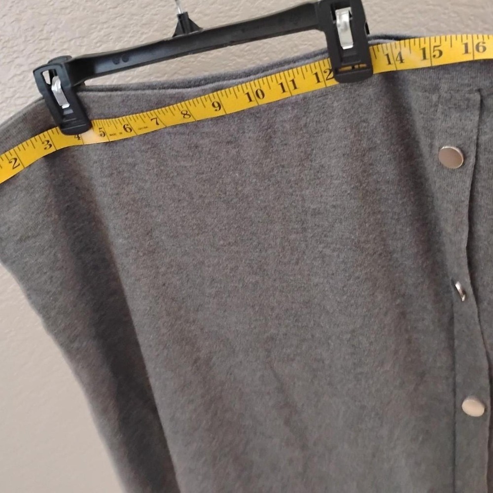 Retrology Grey Knit‎ Midi Skirt clean girl soft stretchy athleisure cozy preppy - Picture 4 of 6